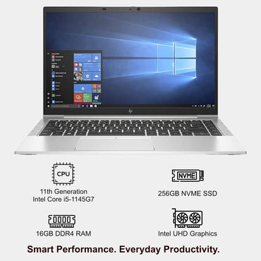 HP EliteBook 840 G8 14" Laptop, Intel Core i5-11th Gen, 16GB RAM, 256GB SSD, Win11 Pro. (Refurbished)