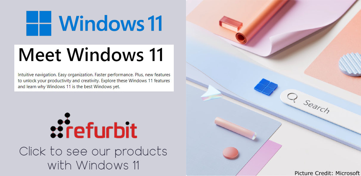 Refurbit sells products with Windows 11 which increases your productivity