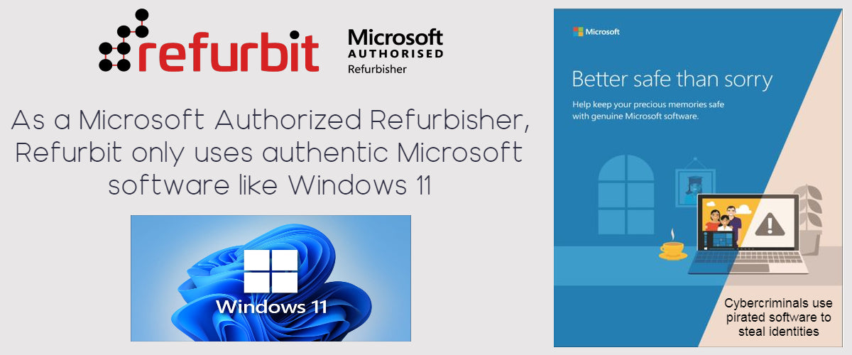 Refurbit uses authentic Microsoft software like Windows 11