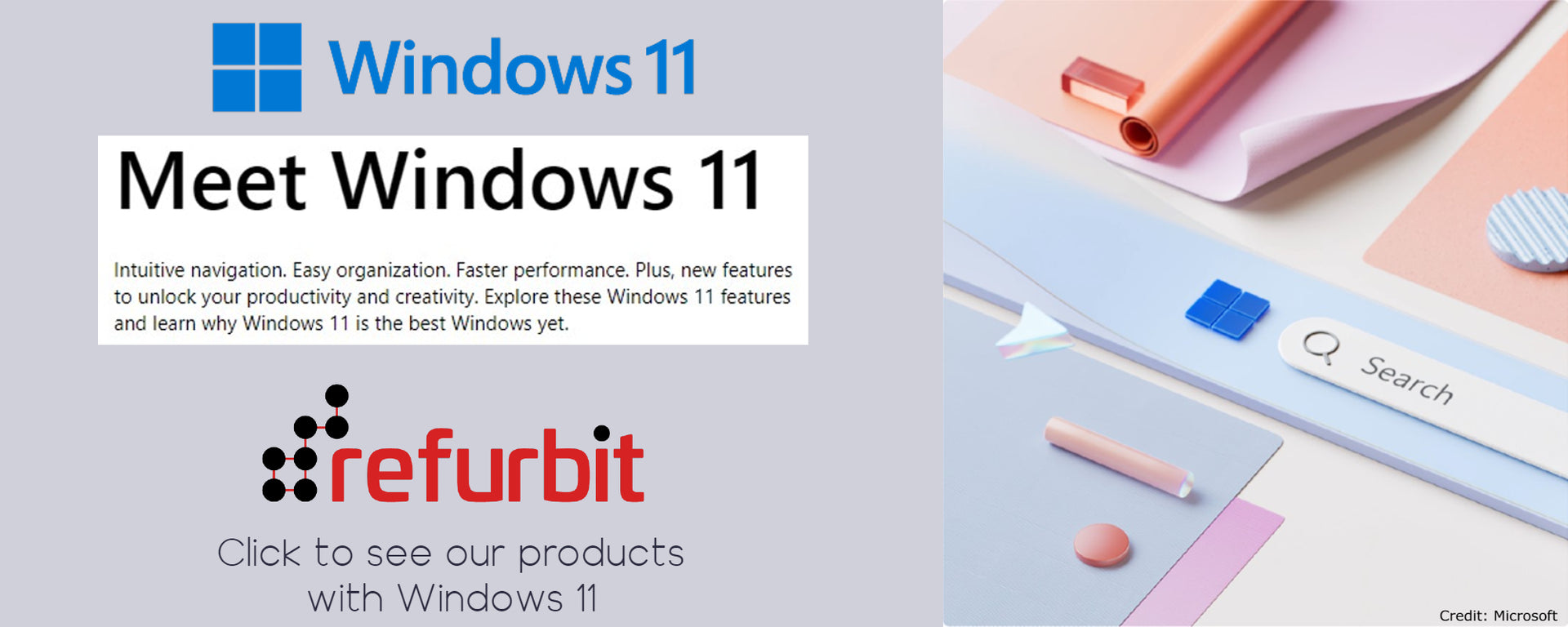 Refurbit sells products with Windows 11 which increases your productivity