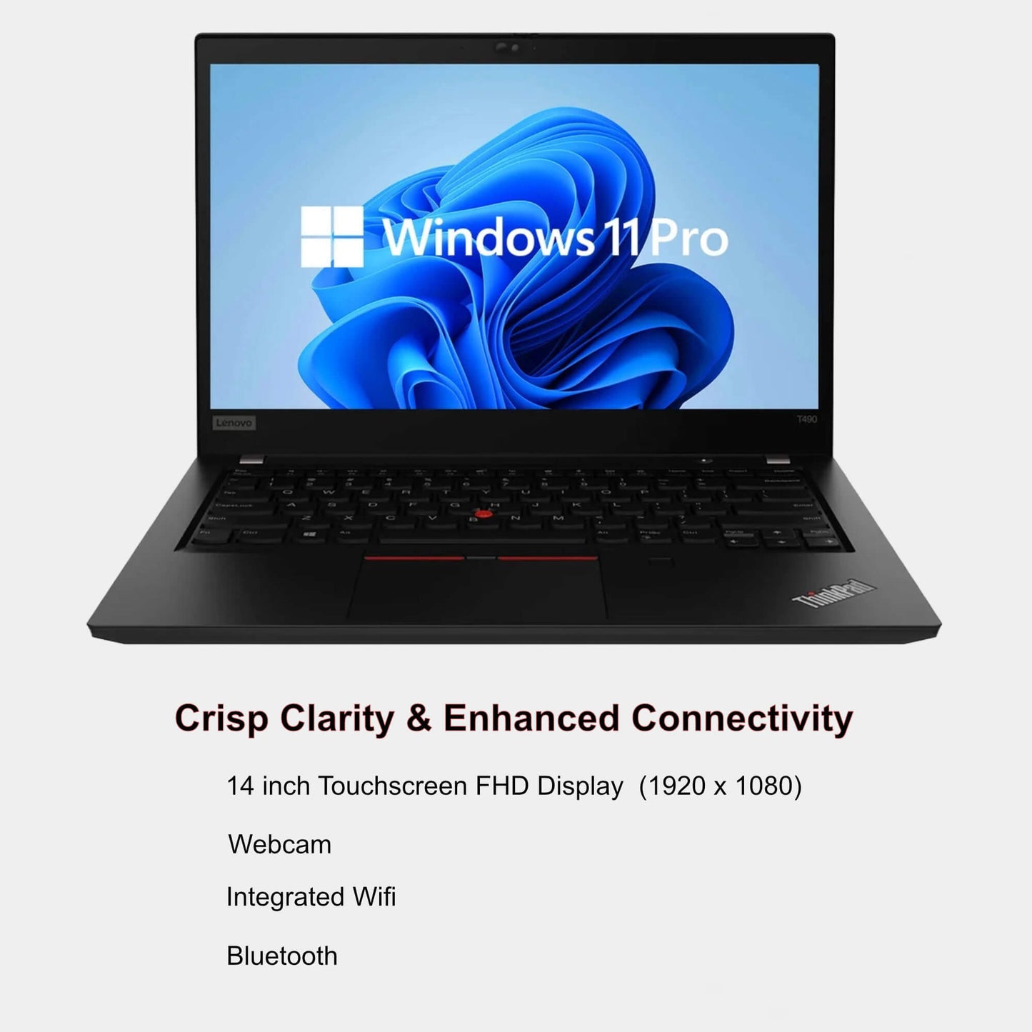 Lenovo ThinkPad T490 14" Touchscreen Laptop, Intel Core i7, 32GB RAM, 512GB SSD, Win11 Pro. (Refurbished)